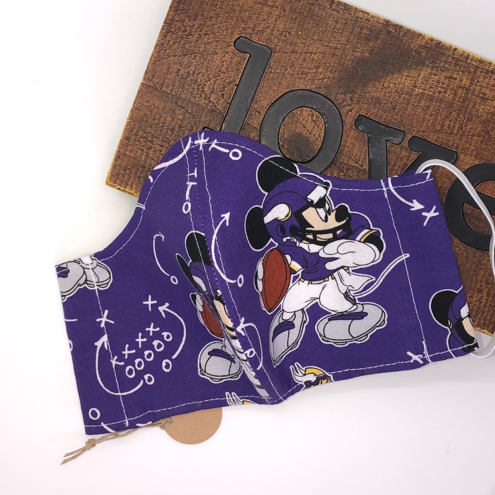 VIKINGS Micky Mouse HANDMADE Face Mask ~NEW!